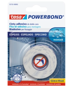 NASTRO BIADESIVO PER SPECCHI "POWERBOND", 19 MM X 1,5 MT - TESA
